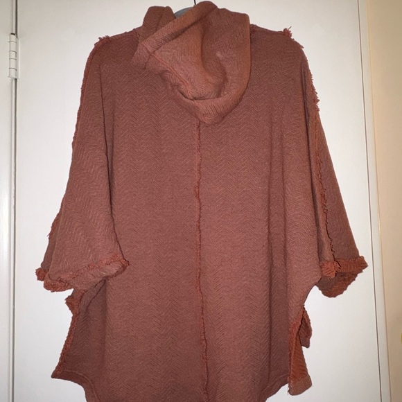 NWT Free People Rust Hooded Cape Zip-Up Jacket/Poncho in RUST - Picture 3 of 8